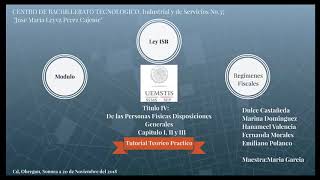 DISPOSICIONES GENERALES PERSONAS FÍSICASMENTE FISCAL [upl. by Arbmahs]