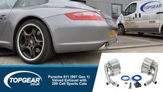 Valved Exhaust with 200 Cell Sports Cats for Porsche 911 997 Gen 1 [upl. by Akapol]