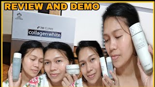 3W CLINIC Collagen White Skin Care Review and Demohazelmercado Beauty products review [upl. by Icnan266]