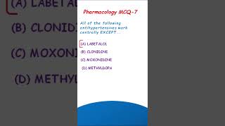 Antihypertensive  Pharmacology MCQ7 [upl. by Enimassej]