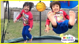 Kids First Time Surprise Giant Trampoline Family Fun Playtime with Ryans Family review [upl. by Aileno]