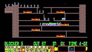 Lemmings PC  Level 18 Lets block and blow [upl. by Rochemont]