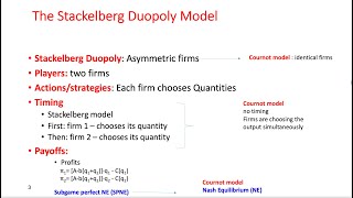 61 Dynamic games Illustrations from economics Stackelberg Model of Duopoly [upl. by Edroi]