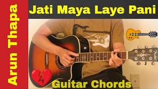 Jati Maya Laye Pani  Arun Thapa  Guitar chord  lesson  tutorial [upl. by Savvas895]