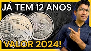 MOEDA DE 50 CENTAVOS RARA E VALIOSA  12 ANOS EM 2024 coin 2024 viral brasil curiosidades rara [upl. by Aidnyc824]