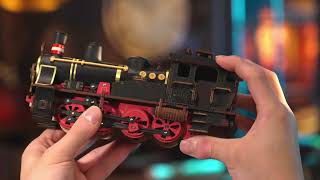 Wooden Puzzles Steam Train Model [upl. by Ahsatak]