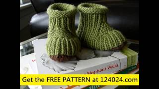 white knit boots loom knit baby booties knit boot cuff pattern free [upl. by Banwell]