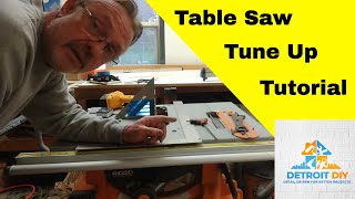 HOW TO Tune Up Your Table Saw Rigid R4510 Job site Table Saw Full Tune Up Tutorial [upl. by David]