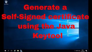 Java Keytool Tutorial How to generate a SelfSigned certificate using the Java Keytool [upl. by Leeanne810]