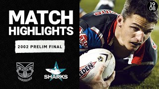 New Zealand Warriors v Sharks  2002 Prelim Final  Classic Match Highlights  NRL [upl. by Anyl554]