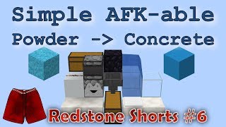 Minecraft 112 Simple AFKable Powder to Concrete Converter Redstone Shorts 6 [upl. by Enileme627]