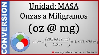 Convertir de Onzas a Miligramos oz a mg [upl. by Arakawa]