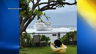 Large passenger vessel grounded in waters off Lahaina [upl. by Fridlund]