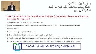 ESSABUNİ AHKAM TEFSİRİ OKUMALARI  PROF DR ALİ AKPINAR  14062024 [upl. by Asiluy]