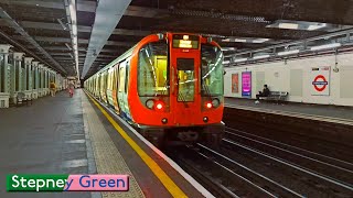 Stepney Green  District  Hammersmith amp City lines  London Underground  S7 Stock [upl. by Shadow]