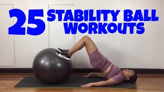 25 STABILITY BALL WORKOUTS  Full Body Ball Exercises to do at Home [upl. by Lai508]