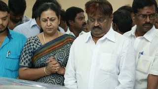 Vijayakanth amp Sathyaraj pay final respect to Producer Ibrahim Rowther  BW [upl. by Ardeahp]