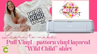 Beginners Guide Cricut Craft Tutorial  DIY Toddler Shirt using Puff Heat Transfer amp Patterned HTV [upl. by Hedi]