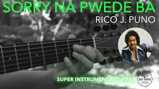 Rico Puno  Sorry Na Pwede Ba instrumental guitar karaoke cover with lyrics [upl. by Lisab850]