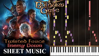 Baldurs Gate 3  Twisted Force amp Enemy Down Piano Tutorial [upl. by Einnalem]