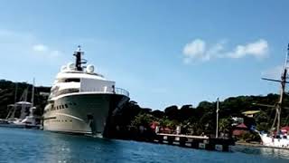 Mega yacht formally owned by the world richest man Bill Gates port louis Grenada [upl. by Ellehcsor]