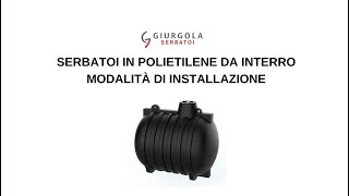 Serbatoi in polietilene da INTERRO per acqua  Modalità di Interro  Giurgola Srl [upl. by Horowitz]