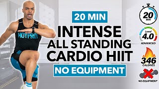 20 MIN CARDIO HIIT WORKOUT  ALL STANDING  Full Body No Equipment No Repeats [upl. by Othe]