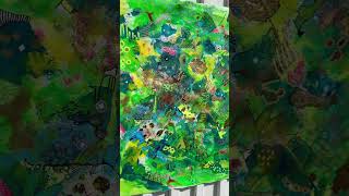 659 colorful abstract expressionism emerald green glitter painting passion artcollector [upl. by Darryn552]