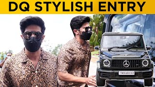 Dulquer Salmaan Stylish Car Entry In Kurup Press Meet [upl. by Lucrece]