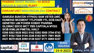 Daily KLSE BURSA UPDATE  1992024 💥 PHARMA INVEST RM300m TO BUILD INSULIN amp VACCINE PLANT 💥💥 [upl. by Romelda]