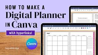 How To Make A Digital Planner with Hyperlinks in Canva Landscape Orientation  kayohdesign [upl. by Iahcedrom]