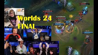 Reactions to T1 winning Worlds 🔥🔥 Worlds 2024 [upl. by Marlee731]