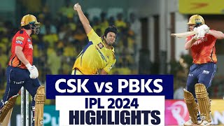 CSK vs PBKS IPL 2024 49 Match Highlights Chennai vs Punjab Full Match Highlights IPL 2024 Highligh [upl. by Pence]