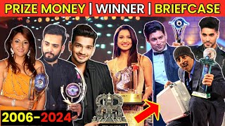 BIGG BOSS WINNING MOMENT ALL SEASON amp PRICE MONEY amp BRIEFCASE  BIGG BOSS LIST OF WINNERS 1  17 [upl. by Lillian]