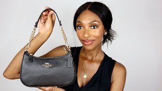 COACH TERI SHOULDER BAG IN BLACK  COACH UNBOXING [upl. by Oicnedif]