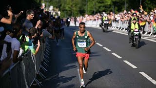 Olympics 2024 Tamirat Tola wins gold in brutal mens marathon [upl. by Madelin]