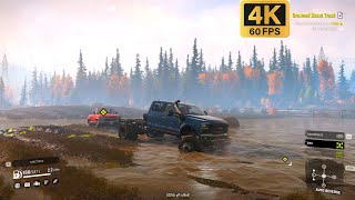 Snow Runner  Ford F150 SuperDuty Max Mod  Recovering Drowned Trucks  4K [upl. by Darrow]