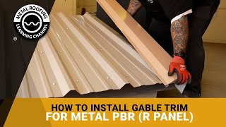 How to Install Gable Trim For R Panel and PBR Metal Roofing Includes Cutting Rake At Eave And Peak [upl. by Euseibbob]