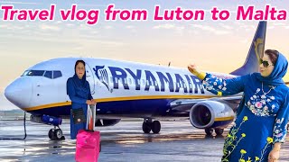 Travel Vlog From London Luton Airport To Luqa Malta  مالٹا کس کے ساتھ گئی [upl. by Ennyletak]