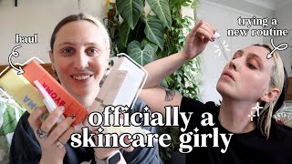 skincare haul 📦 first impressions on a new routine 💖 [upl. by Layne]