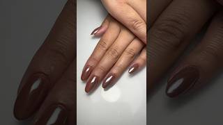 Hard gel overlay structured manicure natural nails chocolate glaze nails [upl. by Senn968]