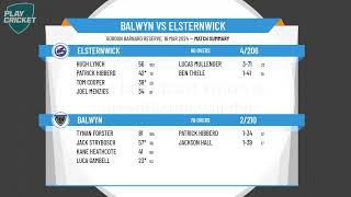 Victorian SubDistrict CA  South East 2nd XI  Finals Round 2  Balwyn v Elsternwick  Day 2 [upl. by Jensen335]