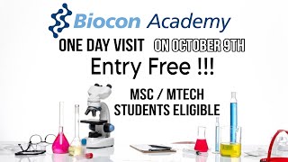 Biocon academy conducting 1 day free educational visit  Biocon internship  Biotech microbiology [upl. by Enivid]