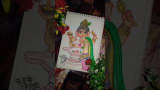 Ganesh Jika drawing 😍🙏 part2 😍🙏shortsdrawingganeshviralvideovaransi [upl. by Llenrrad]