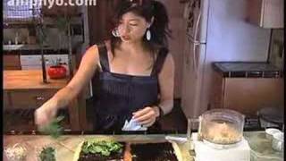 Ani Phyos Raw Food Kitchen Ginger Almond Nori Rolls [upl. by Ahtnicaj]