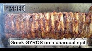 Greek Gyros how to marinate and cook on a charcoal spit [upl. by Nibur]