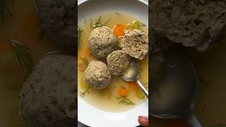 Serve Joan Nathan’s Matzo Ball Soup with chicken or vegetable broth 🥣 [upl. by Lantha559]