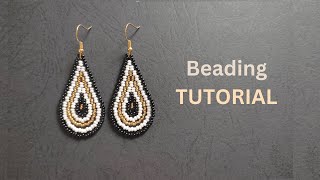 Seed bead drop earrings making beading tutorial for beaded earrings [upl. by Arihk]