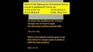 NEET Physics  Which set of forces may be in equilibrium [upl. by Rebecca527]