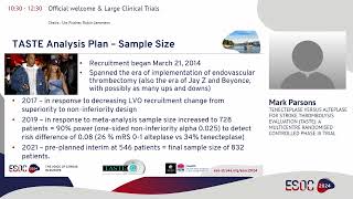 ESOC 2024 Session on demand The TASTE trial [upl. by Nehtanoj]